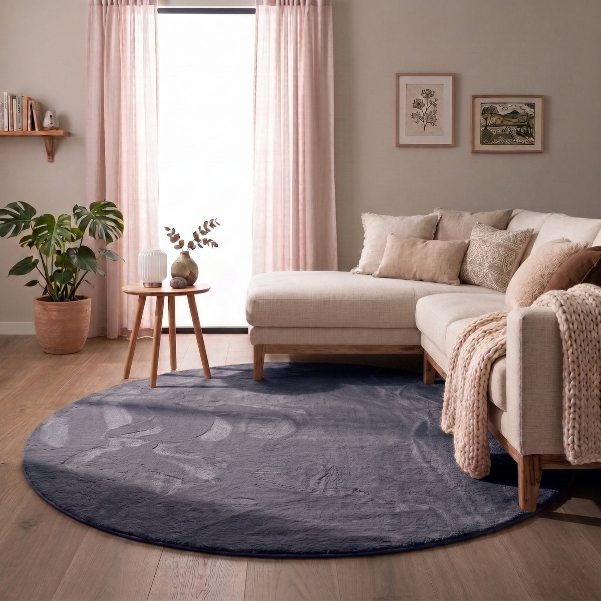 Rund matta | Cozy antracit hos Volero