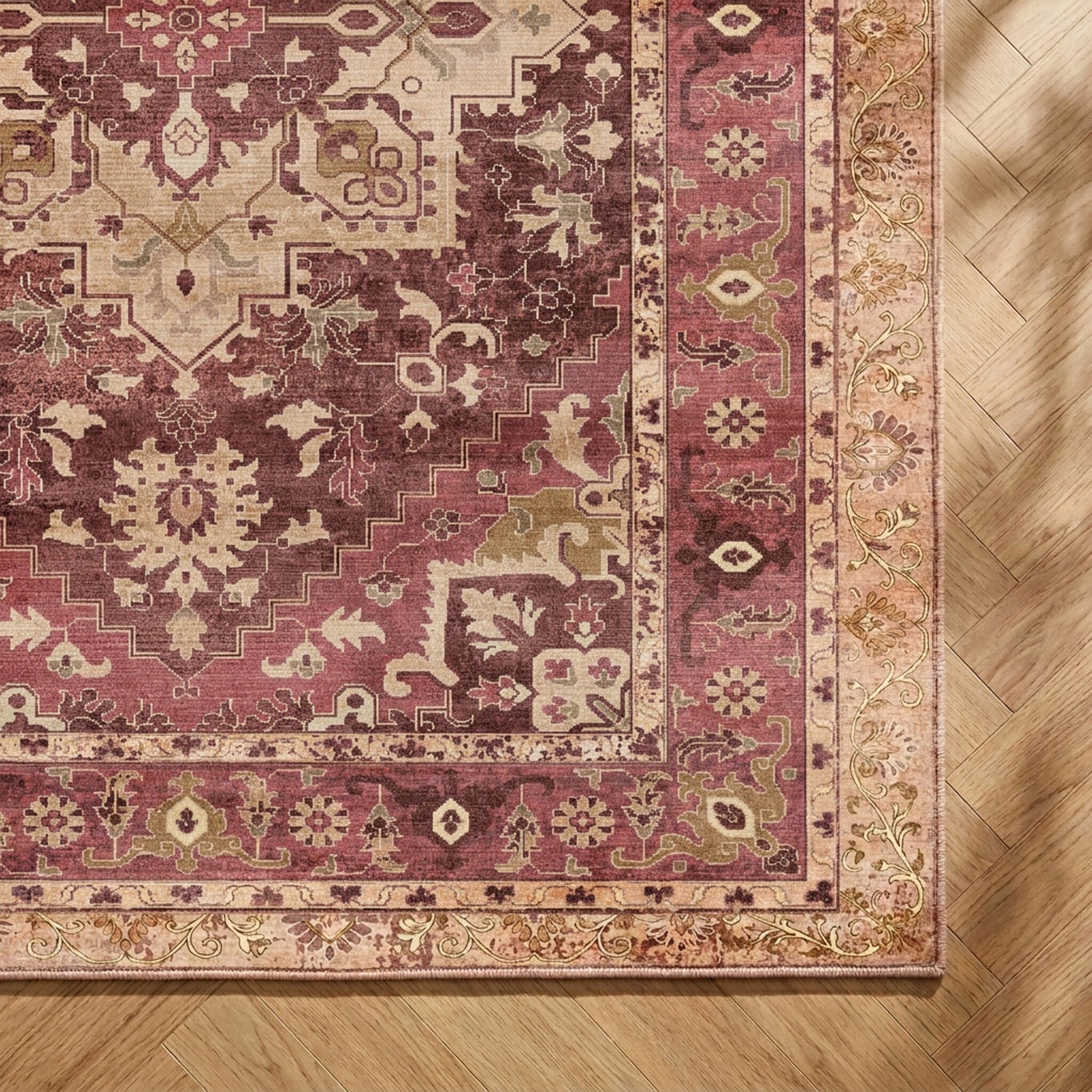 Vintage rug - Sage Medallion Red