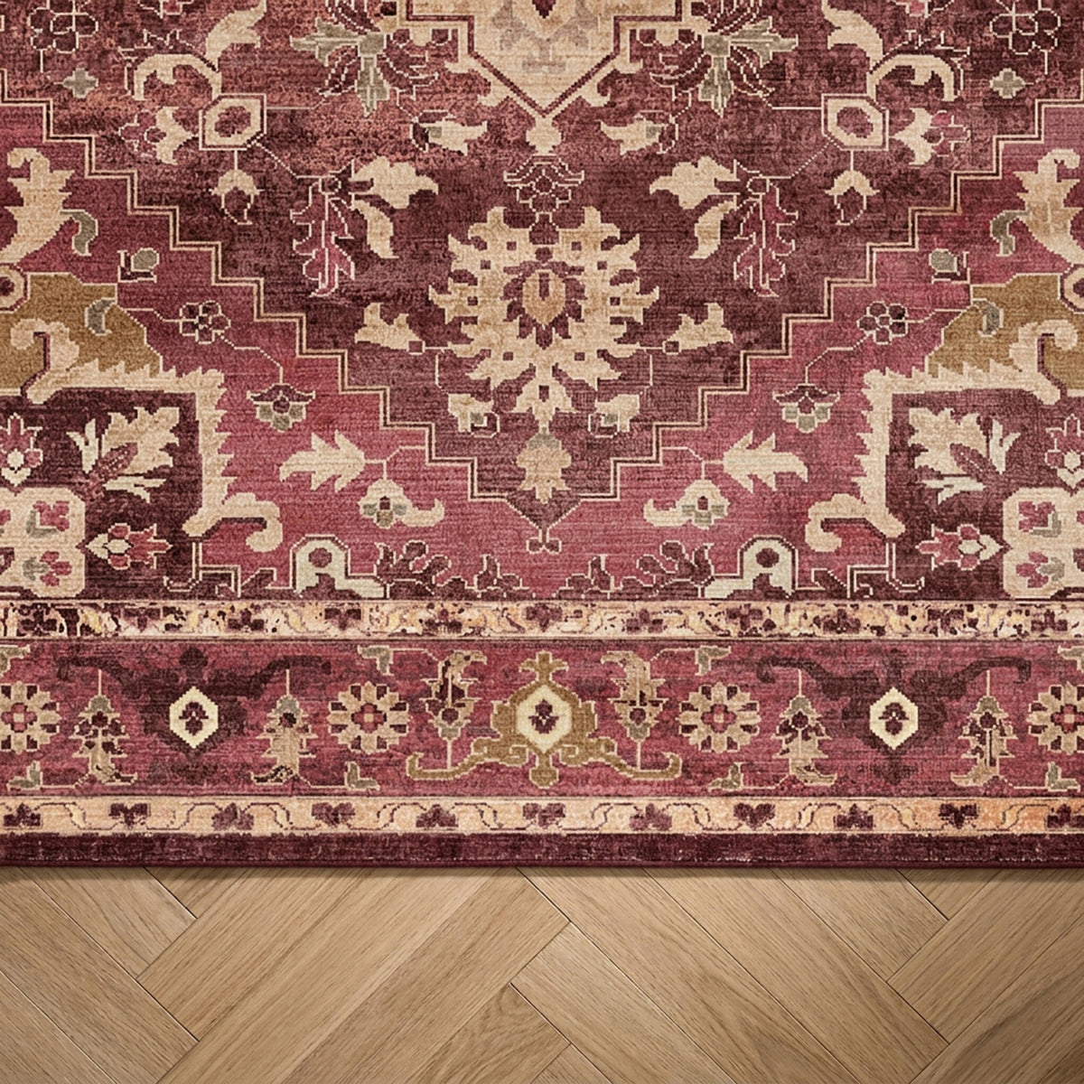 Vintage rug - Sage Medallion Red
