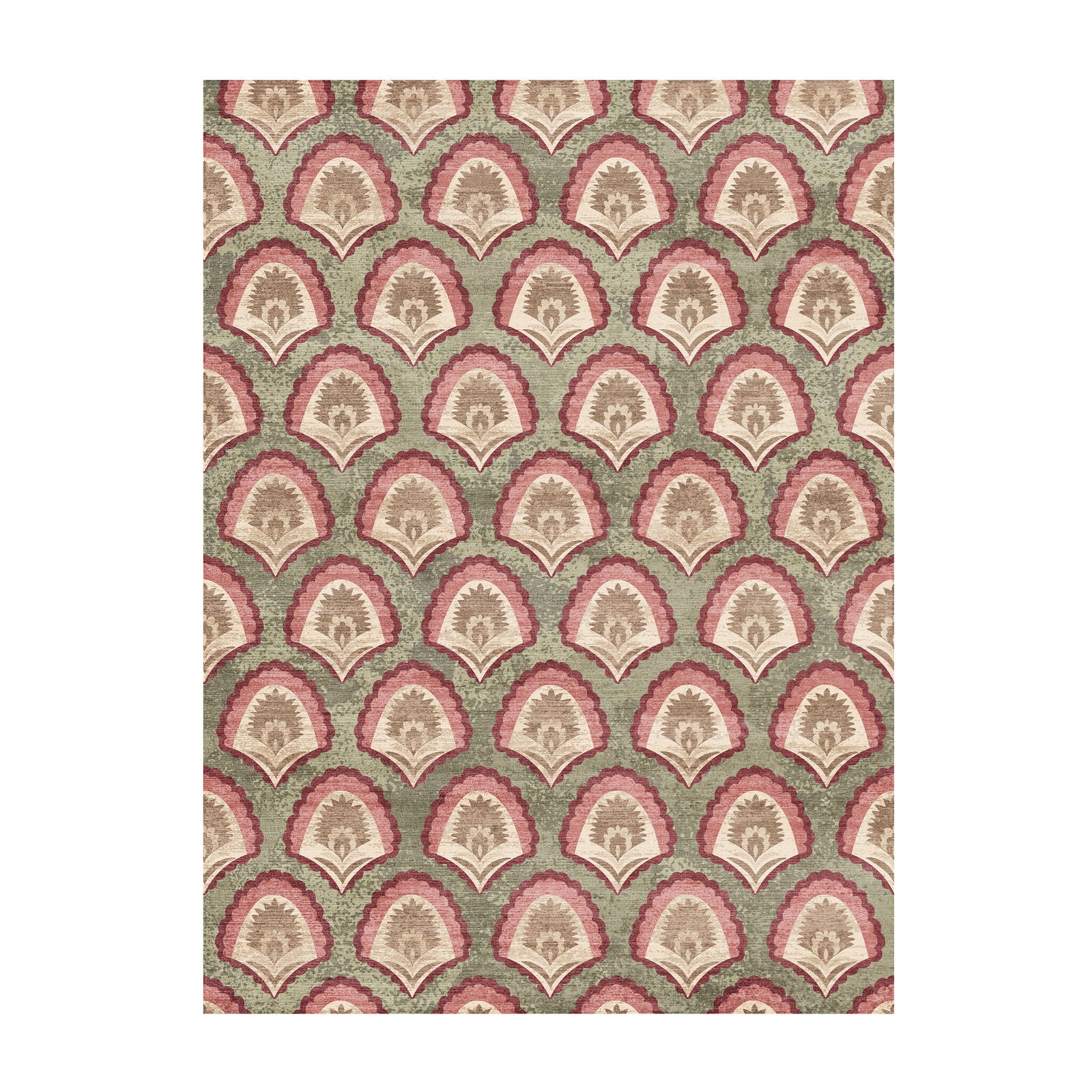 Vintage rug - Sage Pattern Green