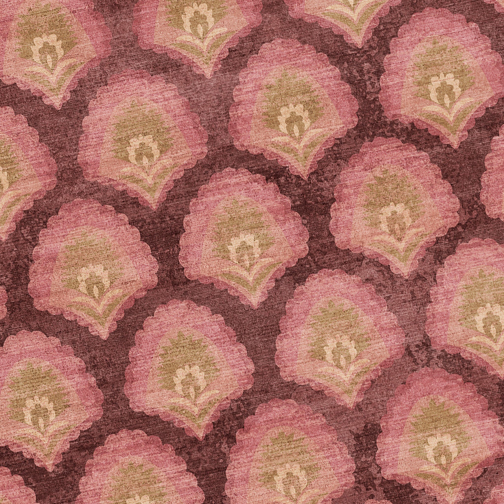 Vintagematta - Sage Pattern Röd