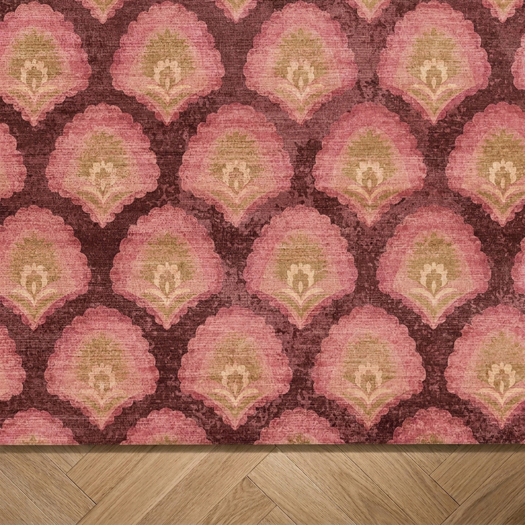 Vintagematta - Sage Pattern Röd