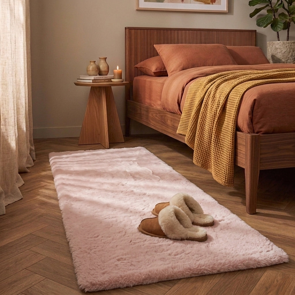 Fluffig löpare | Comfy Supreme rosa hos Volero